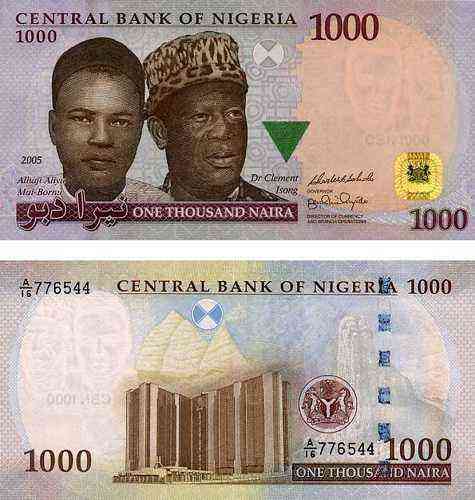 1000 Naira Note Nigerian Currency Front