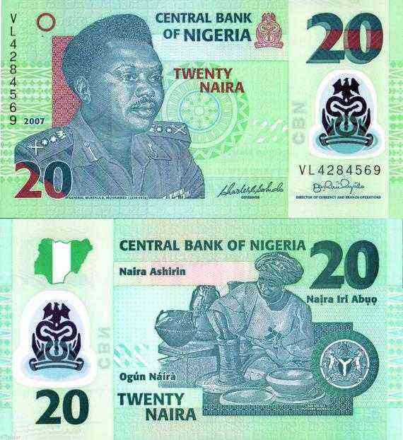 20 Naira Note Nigerian Currency Front